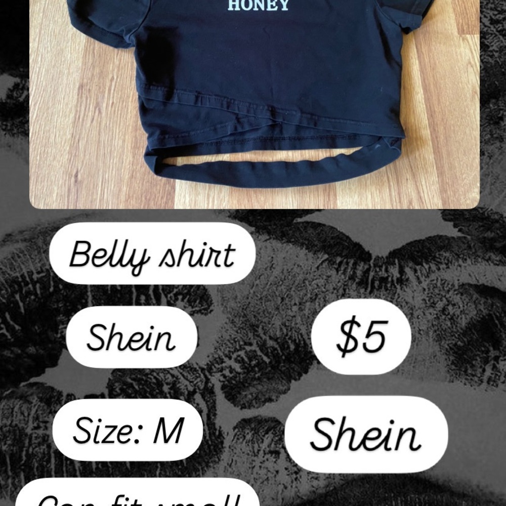 SHEIN Black Short Sleeve Tee Casual Crop